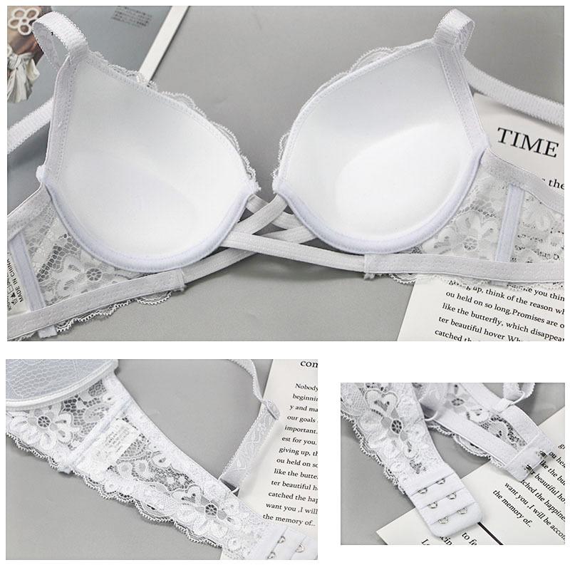 European and American Plus Size Lace Sexy Bra Set Ladies Fashion Gathering Underwear Skin-friendly Breathable Underwear