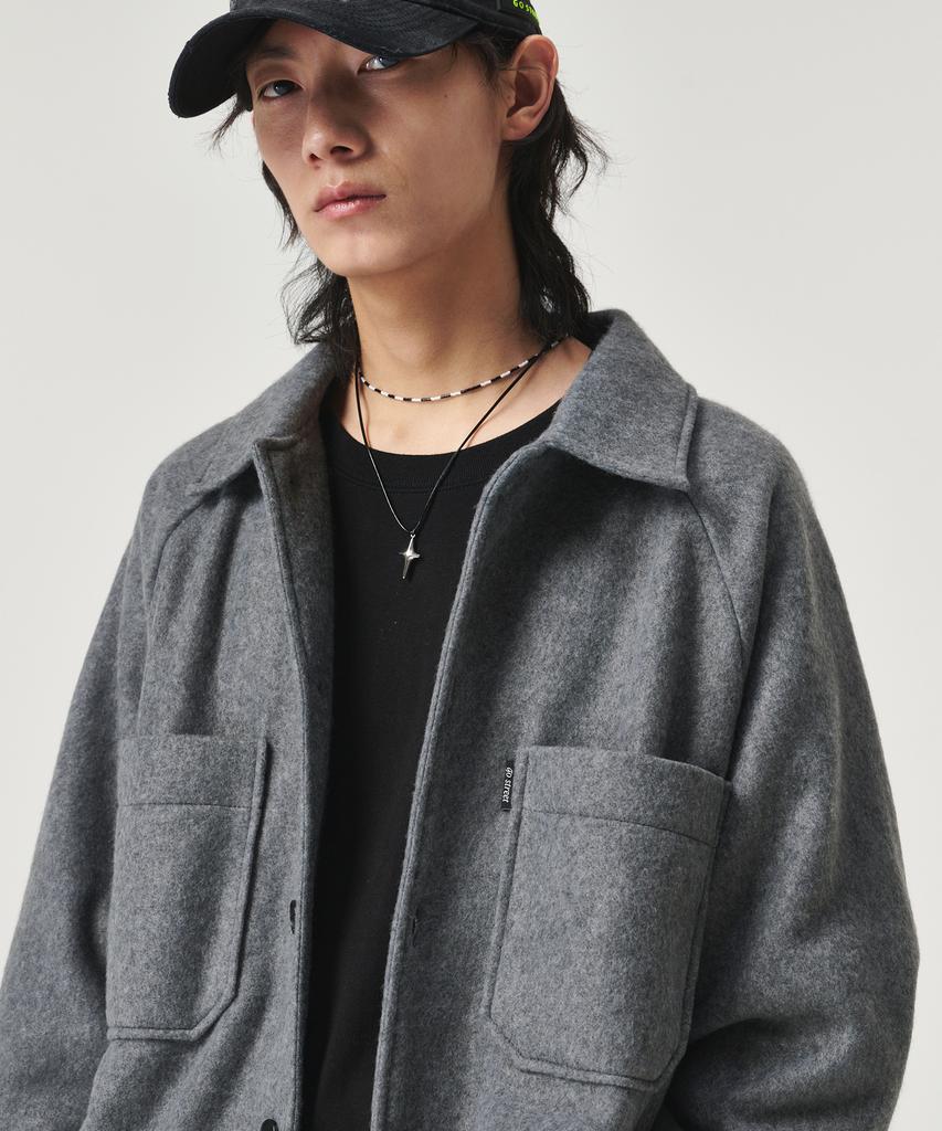 GOSTREET Oversized Fleece Shirt Gray
