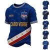 Men's Casual Short Sleeve T-Shirt with All-over Print, Round Neck, Lightweight and Breathable for Summer Daily Wear