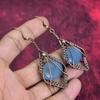 Aquamarine earrings copper wire wrapped earring handmade copper jewelry natural gemstone earrings gifts for wife wire jewelry dangle earring