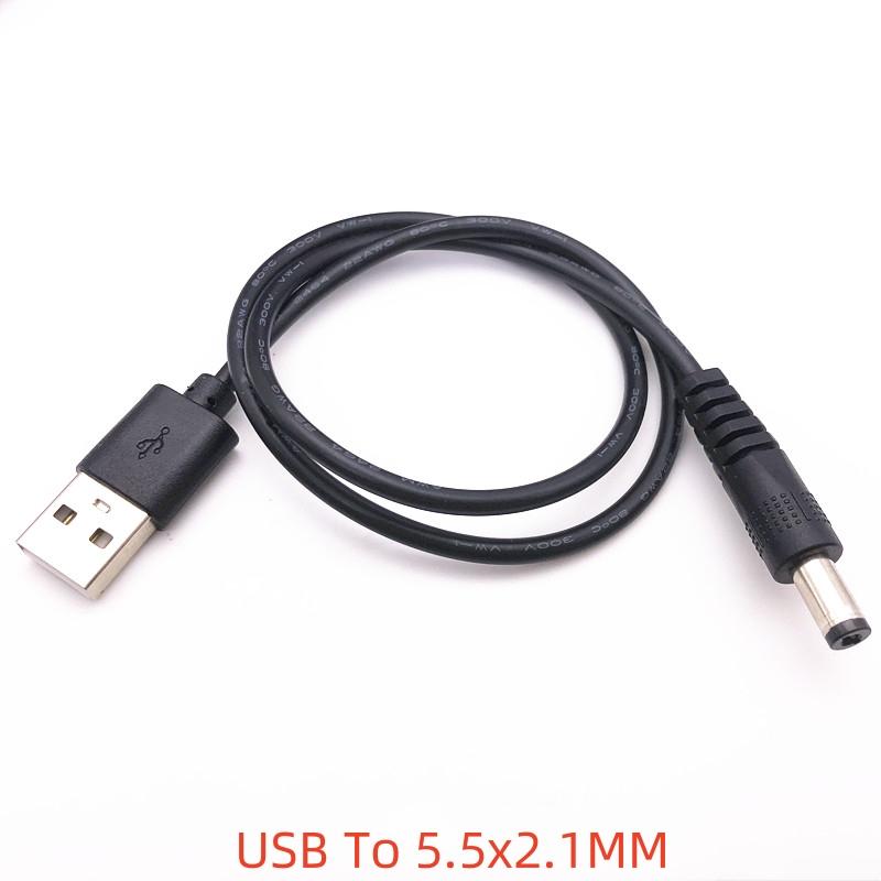 1PCS USB power cable conversion dc round hole 5.5-2 plug fan desk lamp toy 3.5 router charging cable 4.0 22AWG
