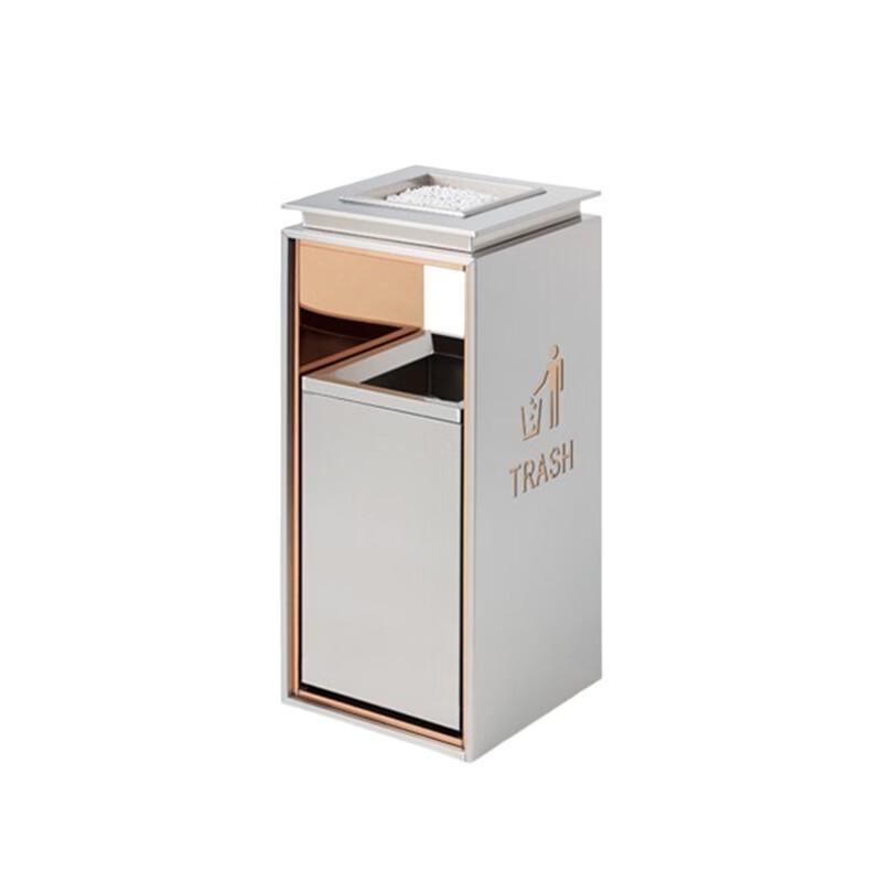 HNYH Large Stainless Steel Hotel Trash Can with Ashtray