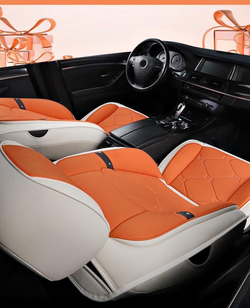 New All-Season Full Leather Cartoon Car Seat Cushion Cover