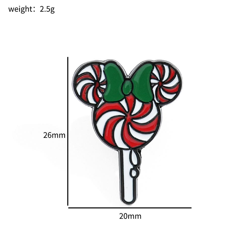 Cute cartoon personality creative Christmas Mickey head brooch candy cake modeling Christmas tree Mickey Mouse badge