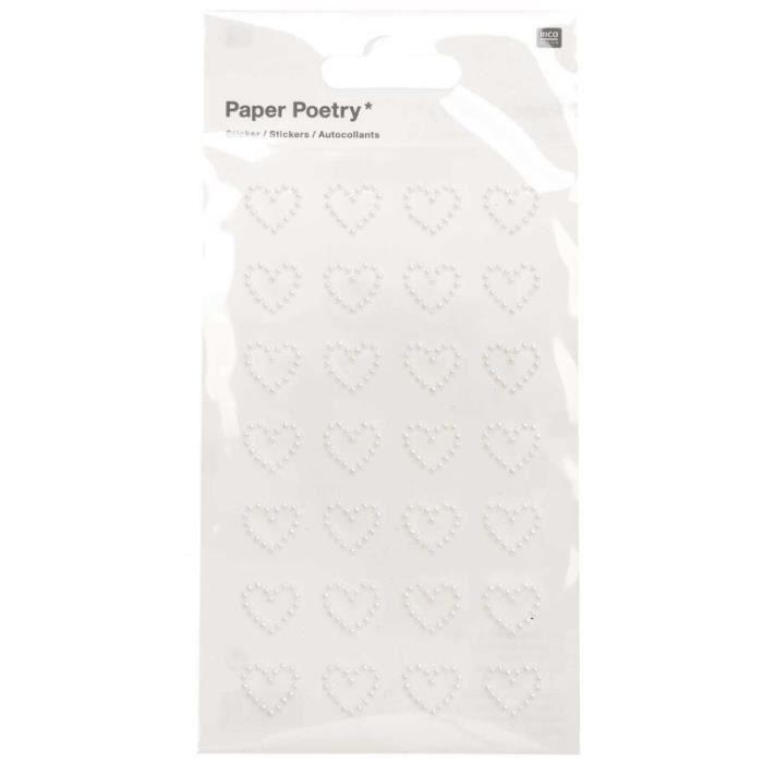 Autocollants en perles 'Rico Design - Paper Poetry' Coeur 1.2 cm x 1.5 cm