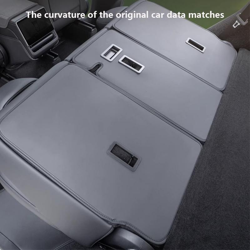 Rear Seat Back Cover For Tesla Model Y Juniper / Launch Leather Backrest Protector All Weather Split Cargo Liner Anti-dirty Pads