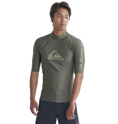 UPF50+ Fast-Drying Short Sleeve Rash Guard with Mountain Wave Logo, QLY241022 KHA S