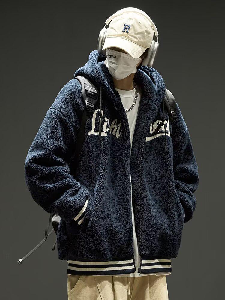 Palton Pulover Cașmir pentru Bărbați 2024: Jachetă de bumbac groasă, cu glugă, de toamnă/iarnă, cu plus de catifea, caldă și rezistentă la frig pentru adolescenți