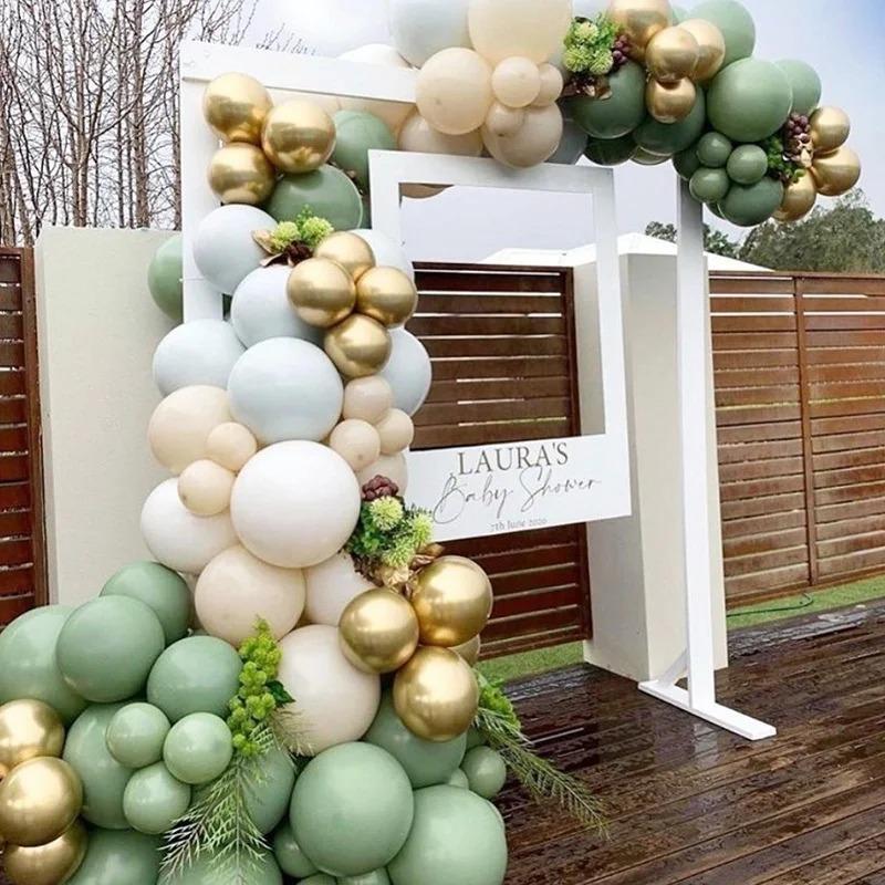 1 Set DIY Balloons Metallic Gold Retro Green Globos Birthday Wedding Anniversary Party Decoration