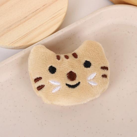 4Pcs Girl Hairpin Mini Plush Kitty Fish Design Secure Hold Hair Clip Side