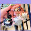 Delightful Original Cartoon Keychain Featuring Swimming Ring Devon Rex Cat Design