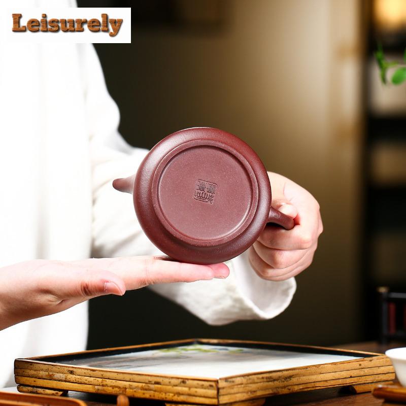 240 ml High-End-Teekannen aus lila Ton von Yixing, handgefertigt, implizite Schöpfkanne, Roherz, Rosenrotschlamm, Teekessel, Zisha-Teeset