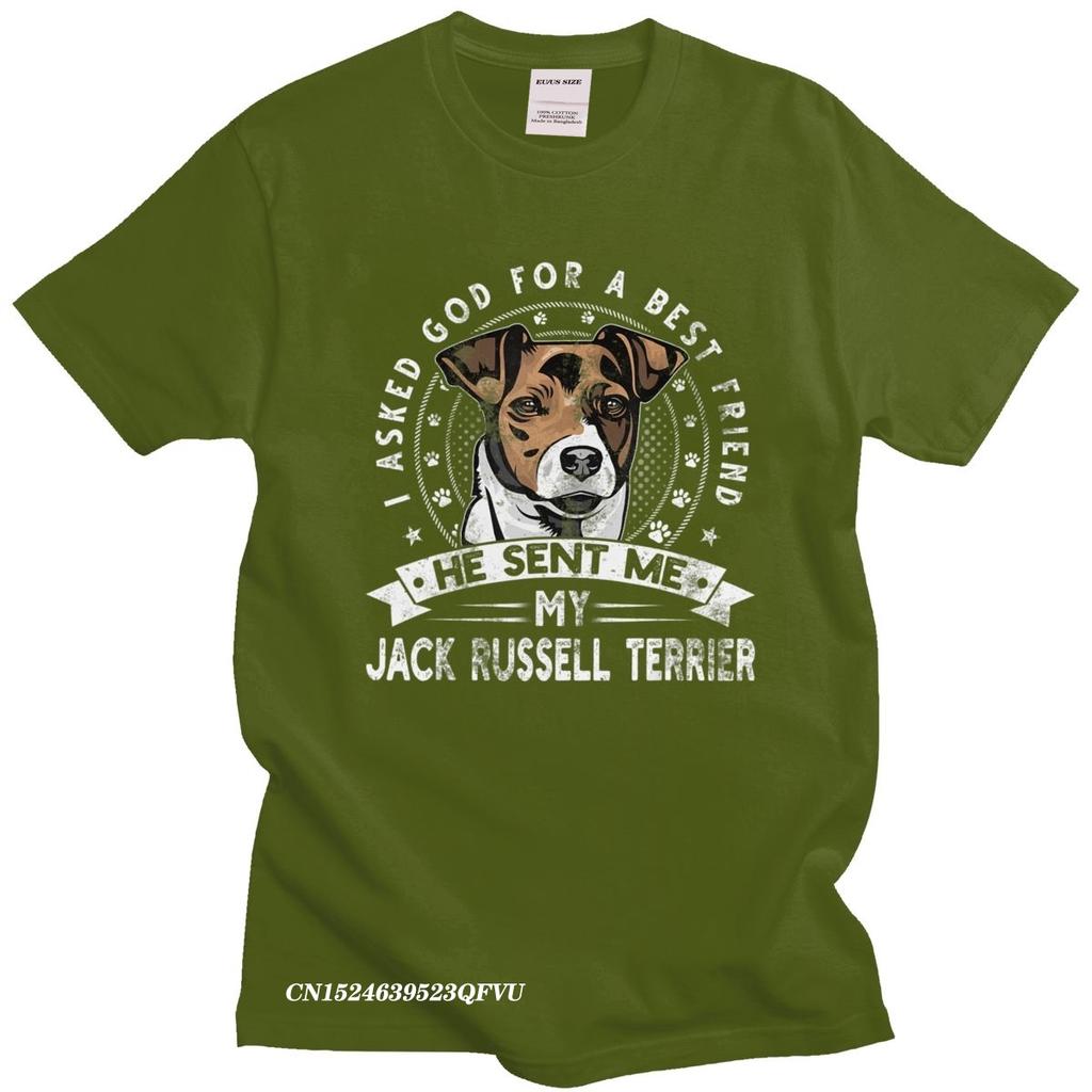 Grunge Style Jack Russell Terrier Men Camisas Men Casual Dog Friend Tshirt Distressed Print Premium Cotton Tee Camisas