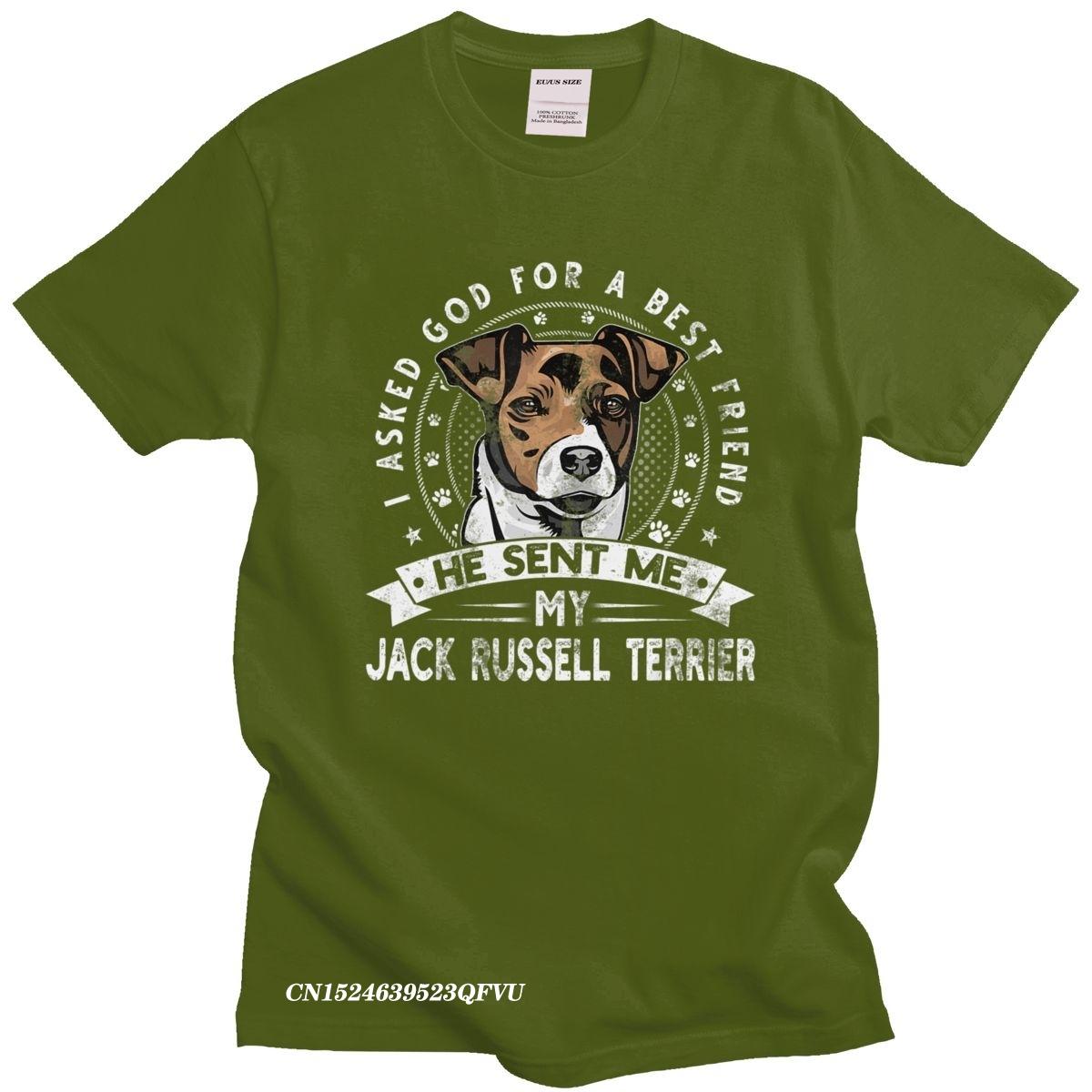 

Grunge Style Jack Russell Terrier Men Camisas Men Casual Dog Friend Tshirt Distressed Print Premium Cotton Tee Camisas 4XL