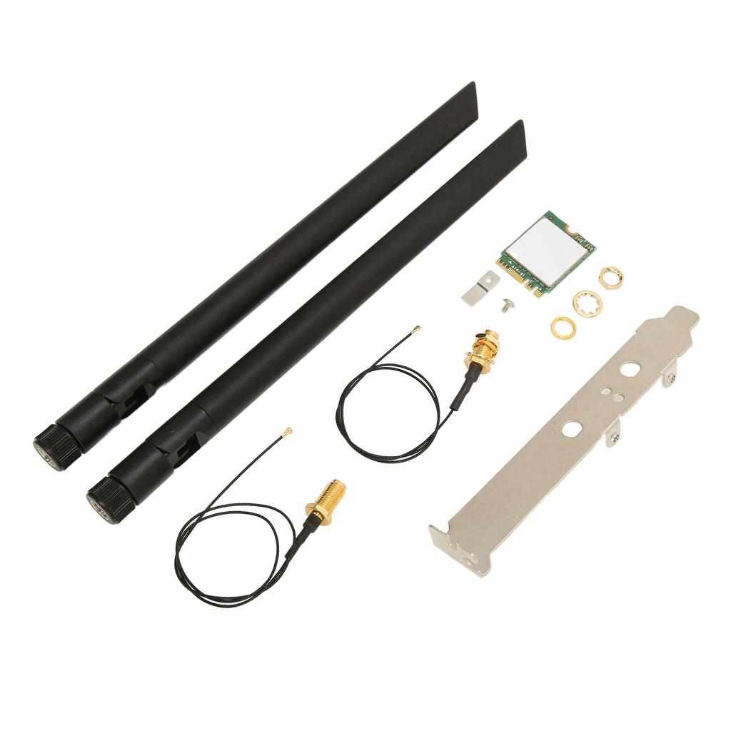 Wireless Card WIFI6E 5374M Gigabit 5G Dual Band NGFF M2 Interface Network Card with Antenna Connecting Cable Single