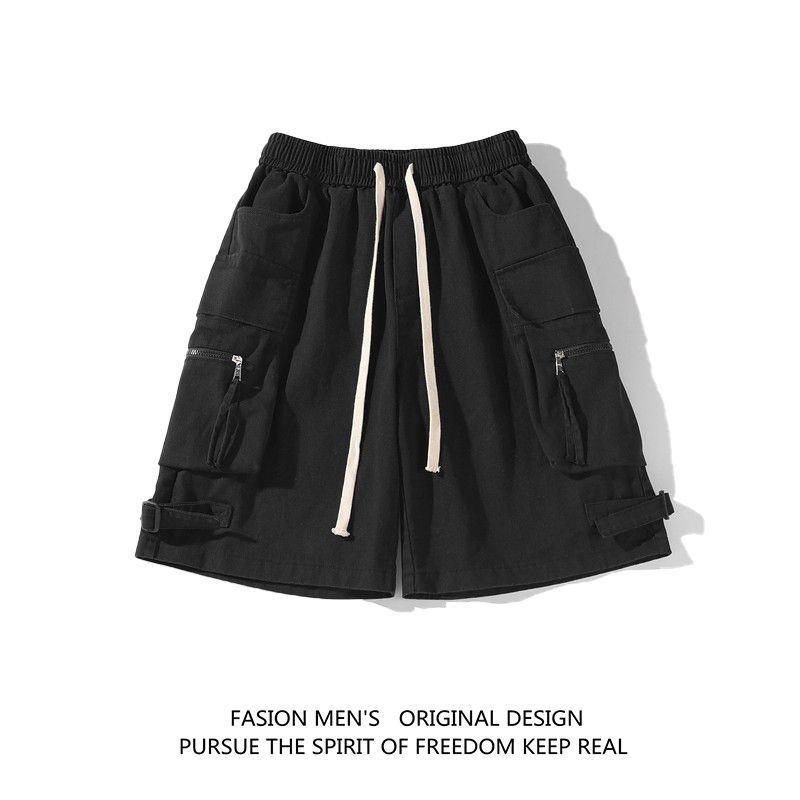 Dopamine Red Women s Summer Workwear Shorts - Loose Fit, Japanese-Style Trendy Capris Large