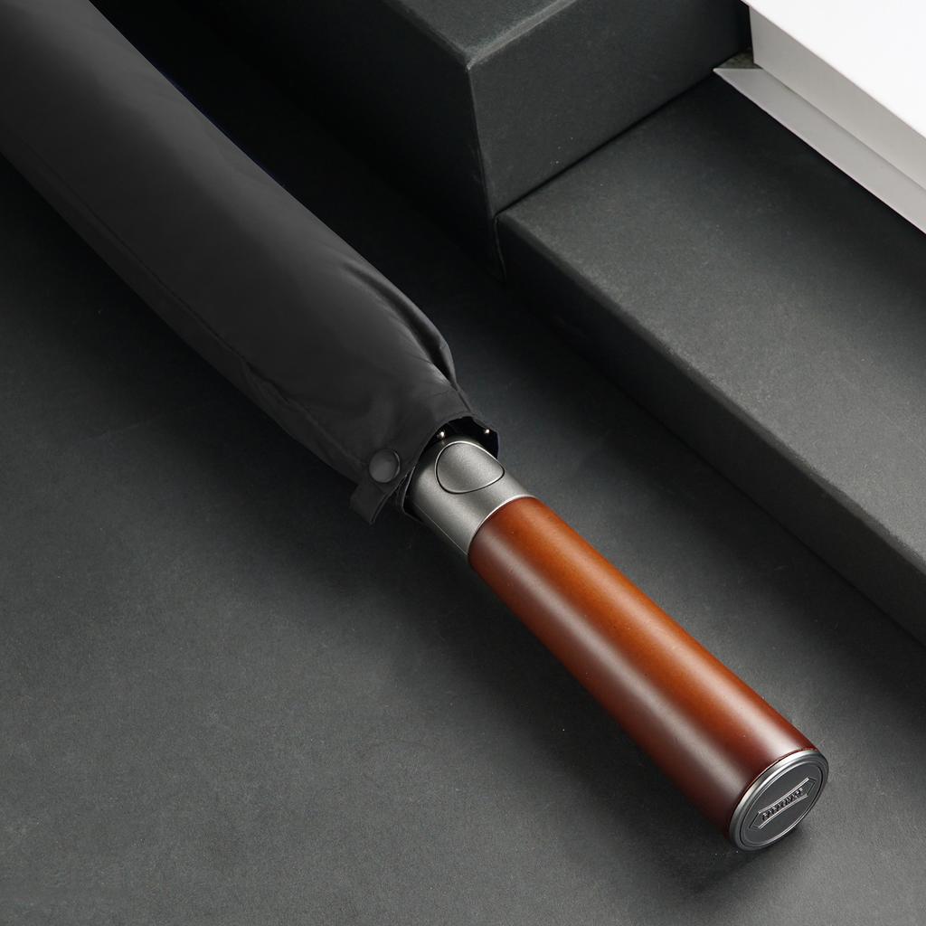 Windproof Long Umbrella for Men, UV Protection, Wooden Handle Big Sun Umbrella Strong, 122cm Large Golf Rain Umbrella Parasol