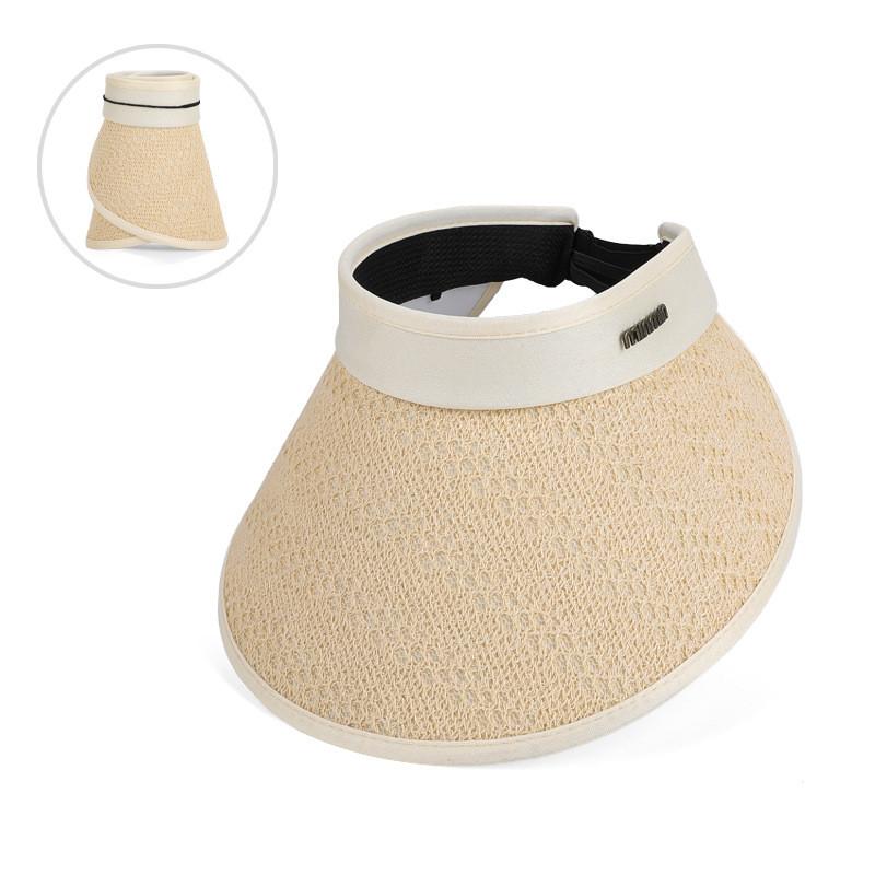 

Женская летняя шляпа от солнца с широкими полями, легкая, защита от солнца, складная, для улицы бежевый