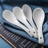 Kangfutao White Ceramic Soup Spoons