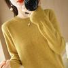 Women's Round Neck Sweater: Solid Color Knit Pullover for Autumn/Winter, Long Sleeve, Lightweight and Short.