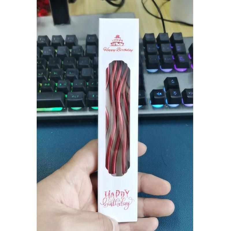 High Quality 6Pcs/Bag Colorful Spiral Birthday Candle Wedding Birthday Candle Party Cake Decoration Thread Candle 6pcs/pack красный