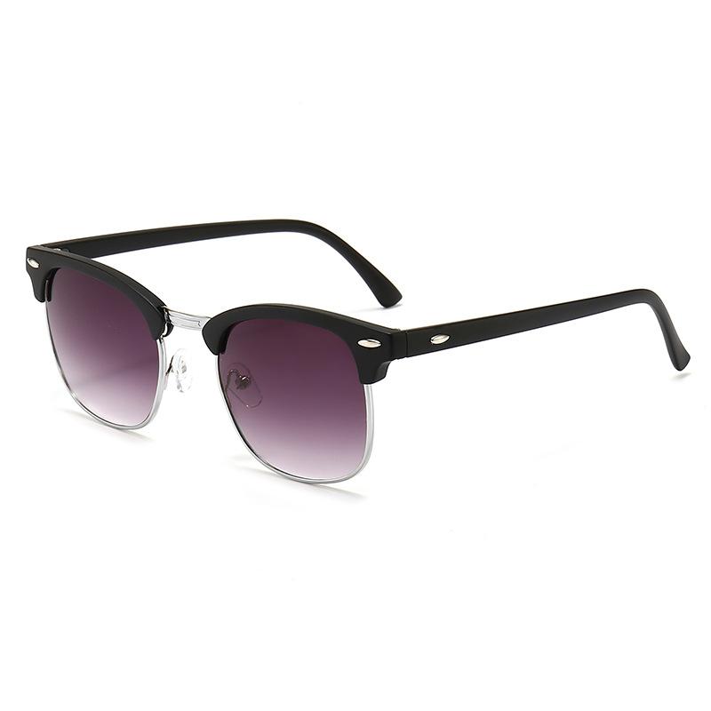 Classic Sunglasses Retro Rice Nail Half Frame Sunglasses Trendy Film Reflective Glasses Toad Glasses Sunglasses