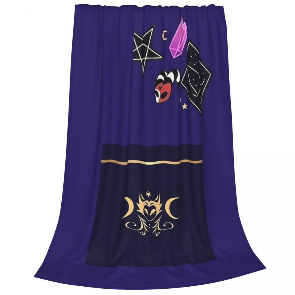 Shy Loona Flannel Throw Blankets Helluva Anime Blanket for Home Bedroom Soft Bedspread