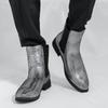 Projektant Nowość Moda Zimowa Botki Chelsea Męskie Szpiczaste Złote Srebrne Buty Casual High Tops Zapatos Hombre