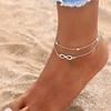 Comfortable Wear Adjustable Alloy Anklet for Women Featuring Layer Chains Butterfly Charm Beachwear Jewelry Gifts