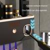 Wall Toothbrush Holder For Bathroom UV Toothbrush Organizer Toothpaste Dispenser USB Rechargeable 5 Slots Bathroom Supplies