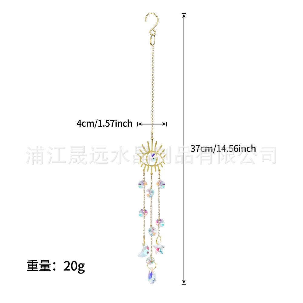 Dreamcatcher Design Crystal Sun Catcher AB Iridescent Moon Star Hanging Suncatcher for Home Rainbow Maker Window Garden Decors