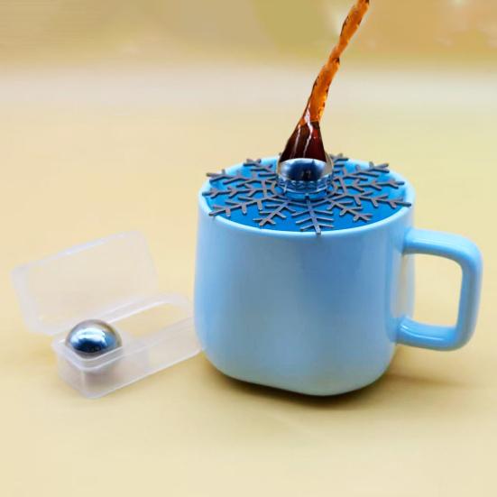 Espresso Freezing Ball Stainless Steel Drink Chiller Ice Coffee Balls with Stand Reusable Extract Chilling Tool for Coffee Lovers