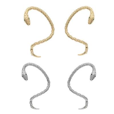 Boucles d'oreilles Clous Serpent pour Femmes Or Argent Manchette d'oreille Serpent Boucles d'oreilles Serpent Perforées