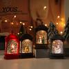 Warm Ambient Bedside Lamp Christmas Snow Lantern, Battery Operated Swirling Water Glittering Vintage Desktop Holiday Soft Furnishings