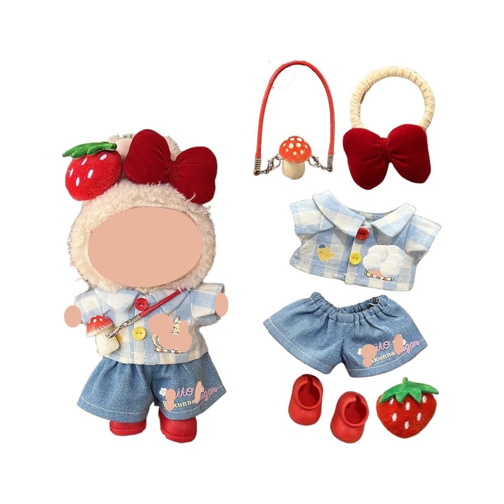 

HXLGR Doll Fashion Set for 15-17cm Dolls Red Outfit with Accessories and Blanket