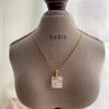 French Square Mosaic Square Hong Kong Style Shell Simple Necklace Collarbone Chain Fashionable Commuter Versatile Necklace