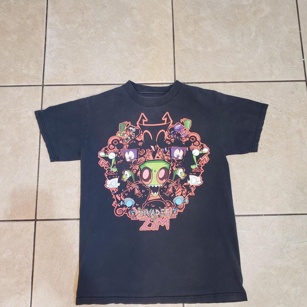 Vintage Invader Zim Cartoon Print Short Sleeve TShirt Retro Unisex Graphic Tee 90s Nostalgia Summer Streetwear Y2k Tee Top