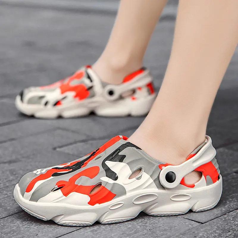 With Platform Height Man Sandals Eva Shoes for Men Hole Summer Sale Trend 2024 Non-slip Outdoor New Low Price Luxury Designer H