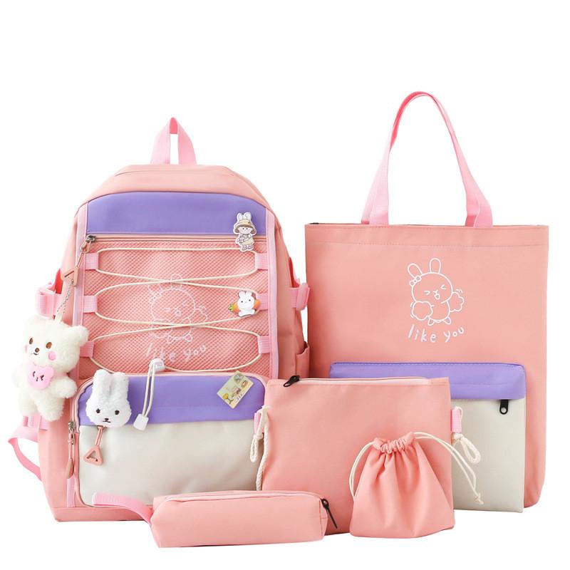 Модный холщовый рюкзак с цветными блоками, легкий рюкзак для школьника, повседневный дорожный рюкзак