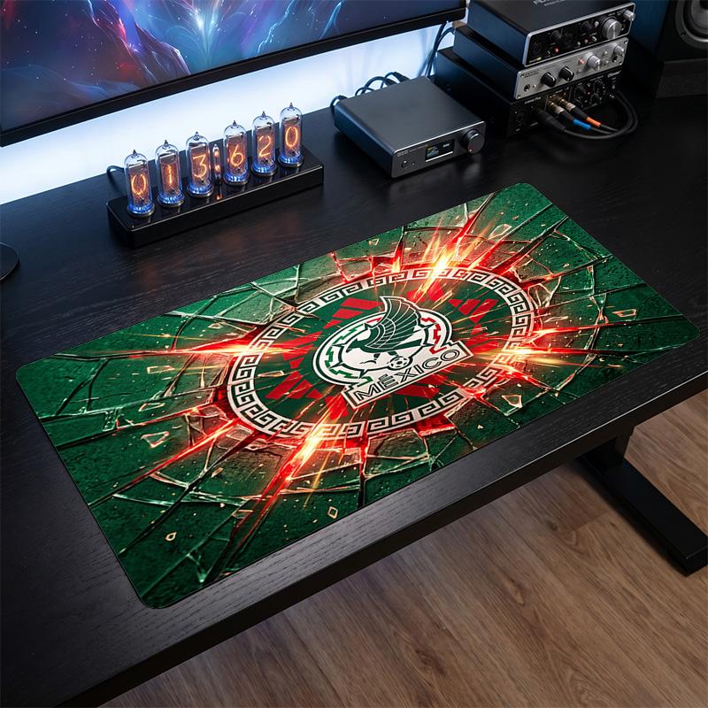 Mexico footbal Crest Mouse Pad, Extended Non Slip Rubber Desk Mat for Gaming Office Laptop Fan Gift