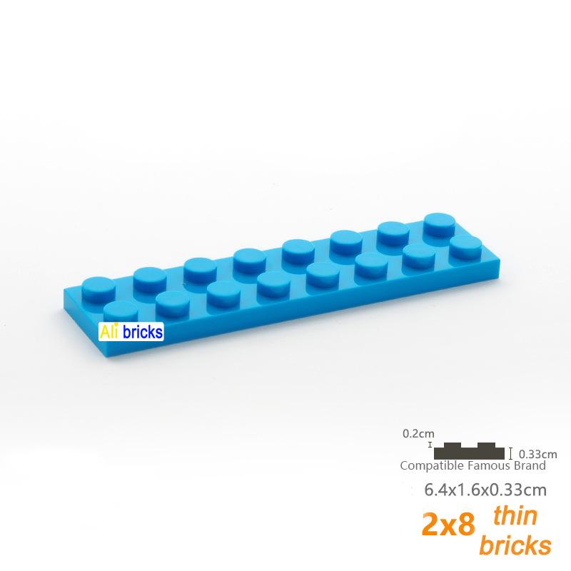80pcs Bulk Building Blocks Thin Figures Bricks 2x8 Dots 13Color Educational Creative Size Compatible With 3034 Toys for Children