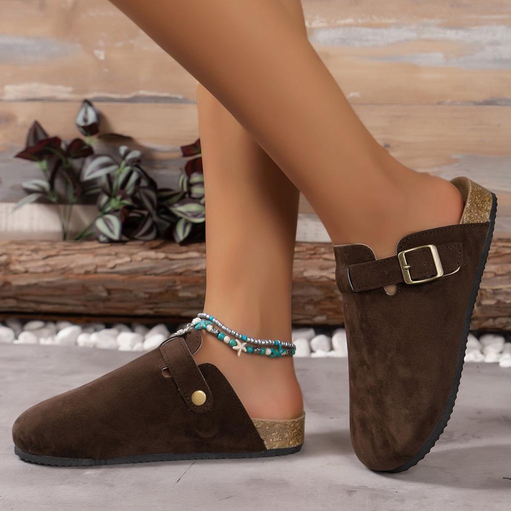 Baotou slippers female couple cork drag wish large size shoes casual half drag lazy shoes tide