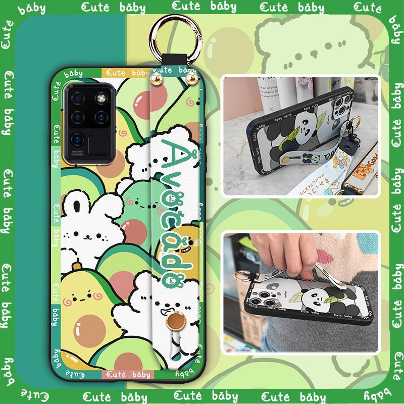 Kickstand Dirt-resistant Phone Case For Oukitel C21 Fashion Design Anti-knock Wrist Strap Back Cover Cute Waterproof