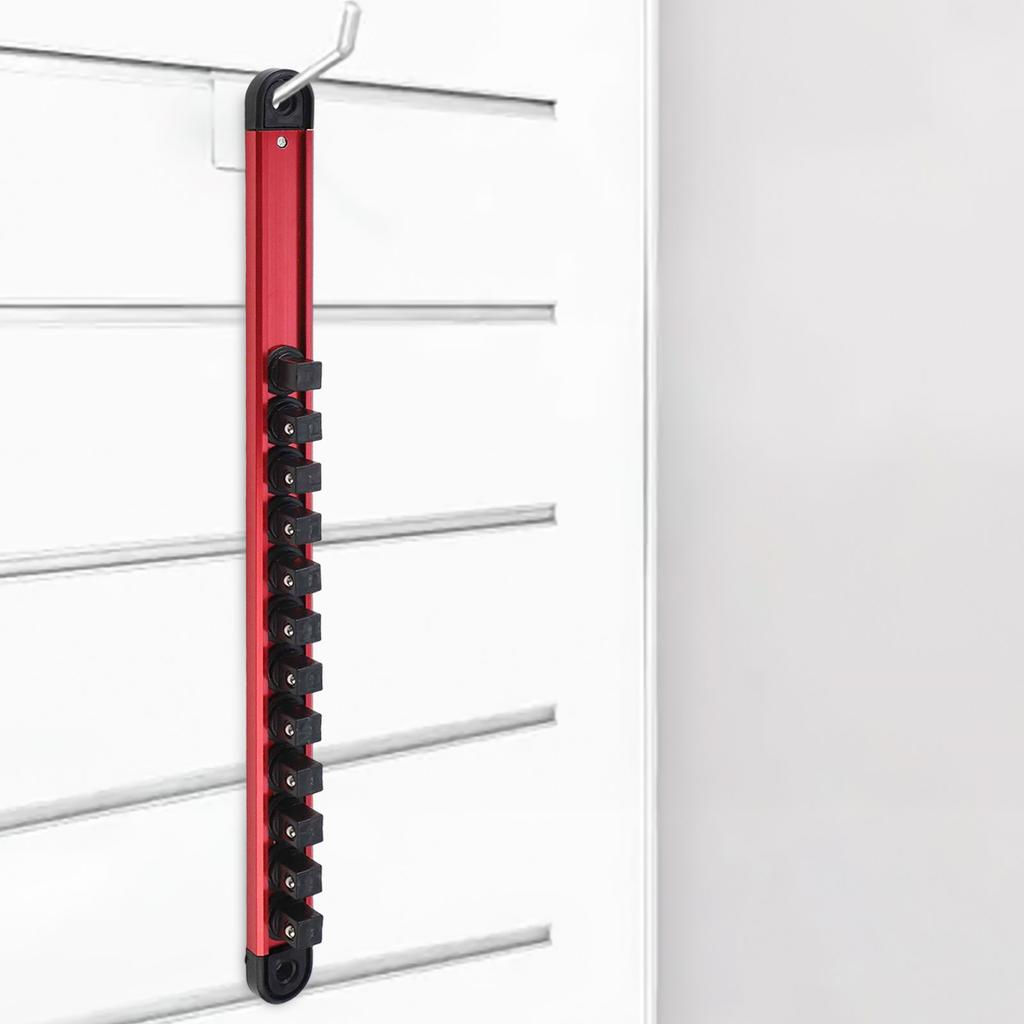 Magnetic Socket Rail 360 Swivel Holder Tool Organization Heavy Use Optimal Visibility Robust Design Sturdy Aluminum Rack