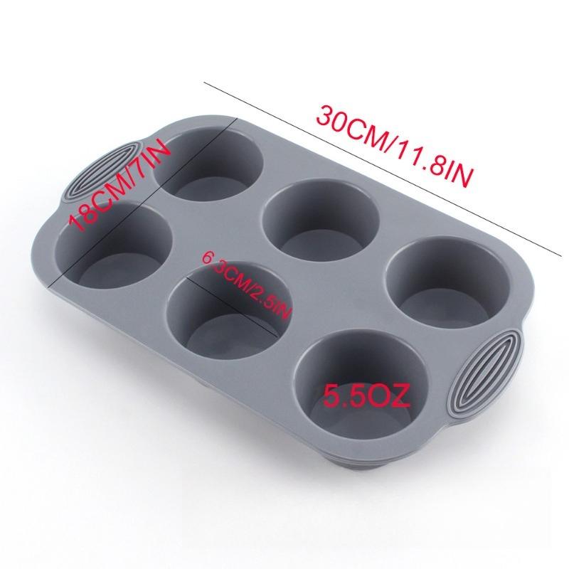 BEPAN 1PC 6 Grid Cake Silicone Baking Pan Chiffon Mousse Cake Mold Household Baking Tools Bread Baking Pan Kitchen Tools
