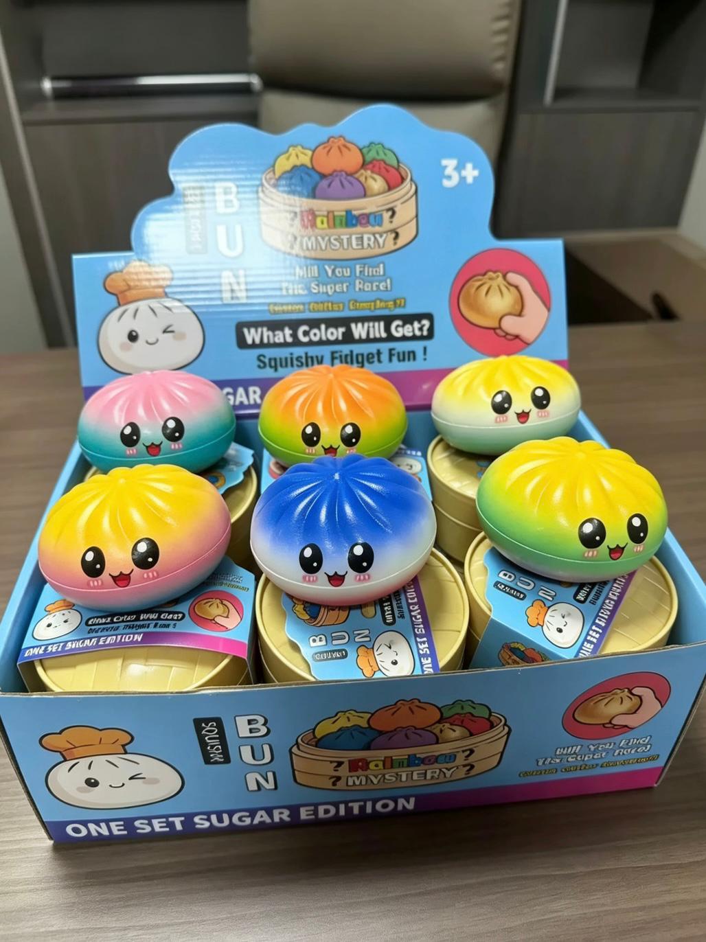 Cartoon decompression simulation bun pinching music venting big bun slow rebound blind box Xiaolongbao toy