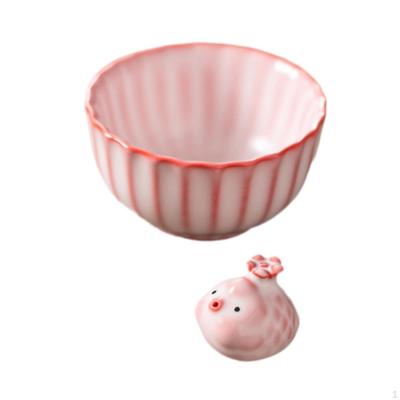 Ceramic Teacup Statue with Tea Collectible Mini Animal Sculpture Kung Fu Cup for Dining Room