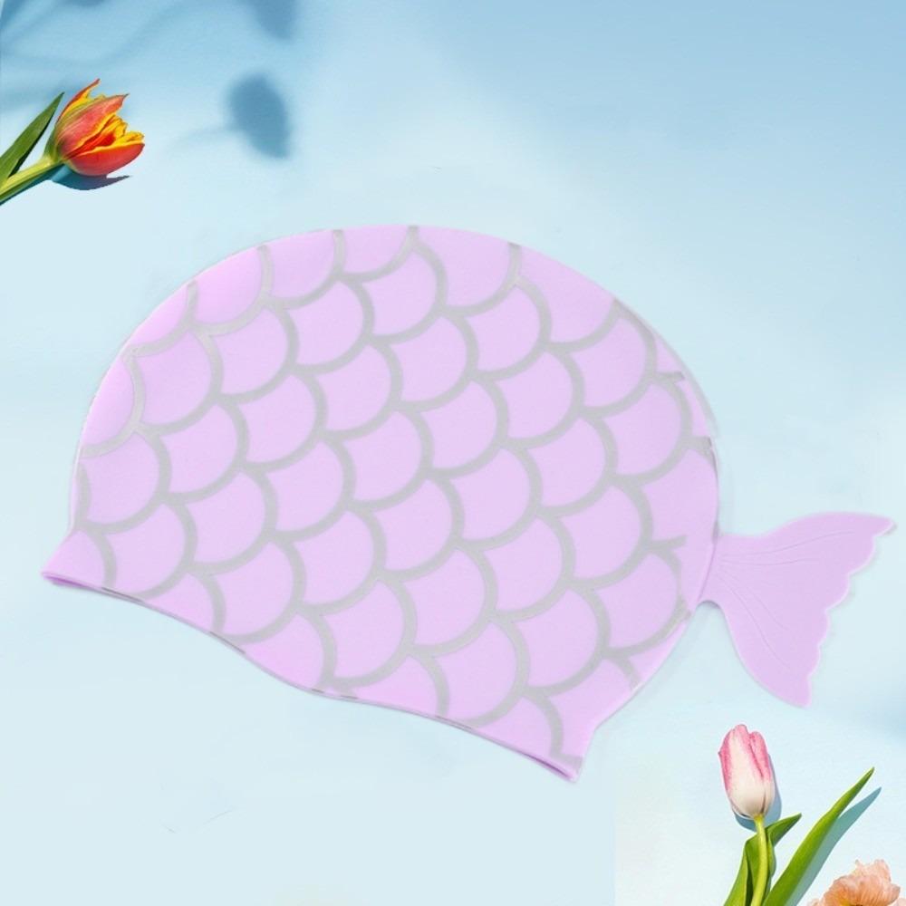 Mermaid Tail Children Swimming Cap Waterproof Swim Pool Hat Girls Swim Hat  Kids