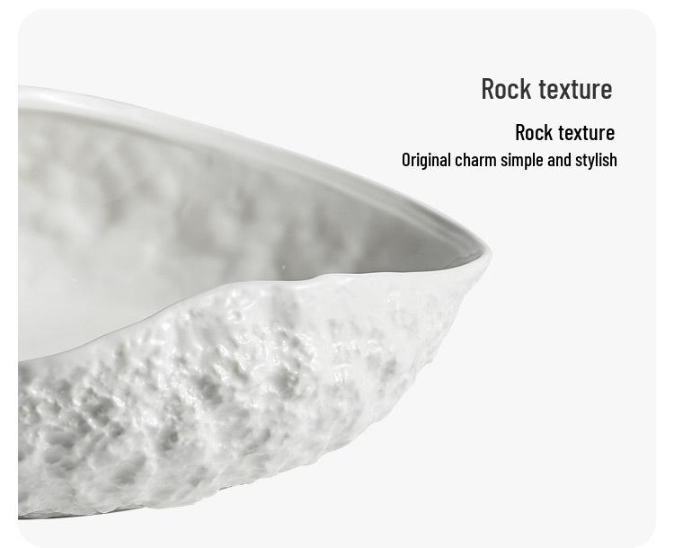 2025 Luxury Rock Texture Ceramic Plate for Steaming Fish or Soup