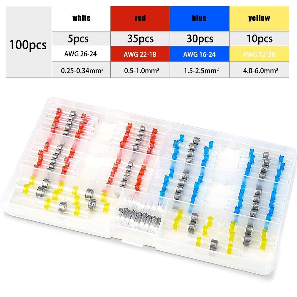 

100pcs Waterproof Solder Seal Heat Connector insulation Lug Terminals Electrical boats 100pcs